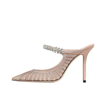 Jimmy Choo Bing Closed Toe Slippers 10cm Women's Pink