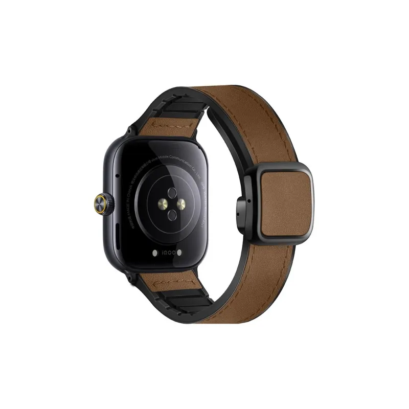 FZRT Watch Bands Square Buckle Mad Horse Pattern Magnetic Closure Strap Unisex-0