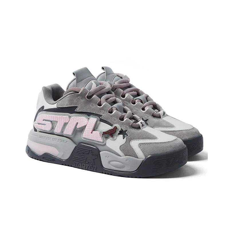 STARTER X Staple Skateboard Shoes Unisex Low Top Gray-3