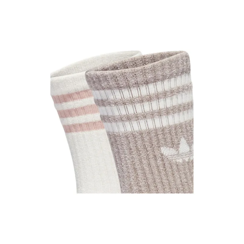 Adidas Originals Mid Calf Socks Unisex 2 Pack White + Pink Purple-3