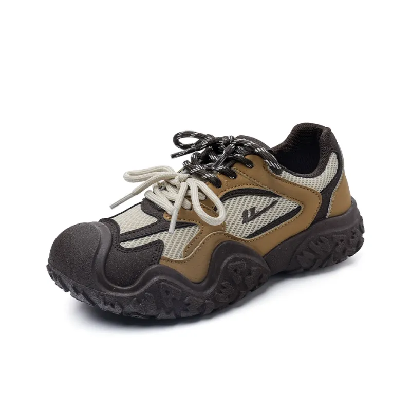 Warrior Warrior Lightweight Low Top Chunky Sneakers Women's Beige Brown Coffee 1.0-1
