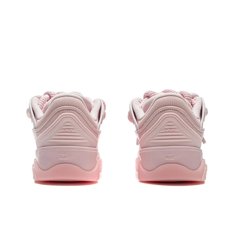 LiNing Zhi Cheng 2.0 Cushioning Breathable Height Increasing Low Top Skateboard Shoes Women's Pink-5