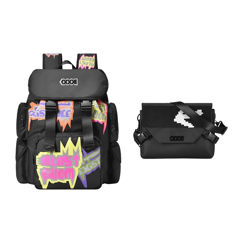 COEXISTENCE Polyester Backpack Basketball Bag Tubas Unisex Black/Multicolor-13