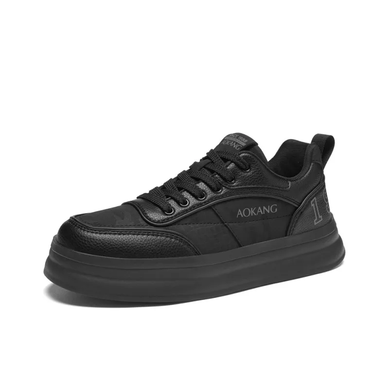 AOKANG Trendy Play Series Anti-Slip And Wear-Resistant Height Increasing Low-Top Skateboard Shoes Men White-12