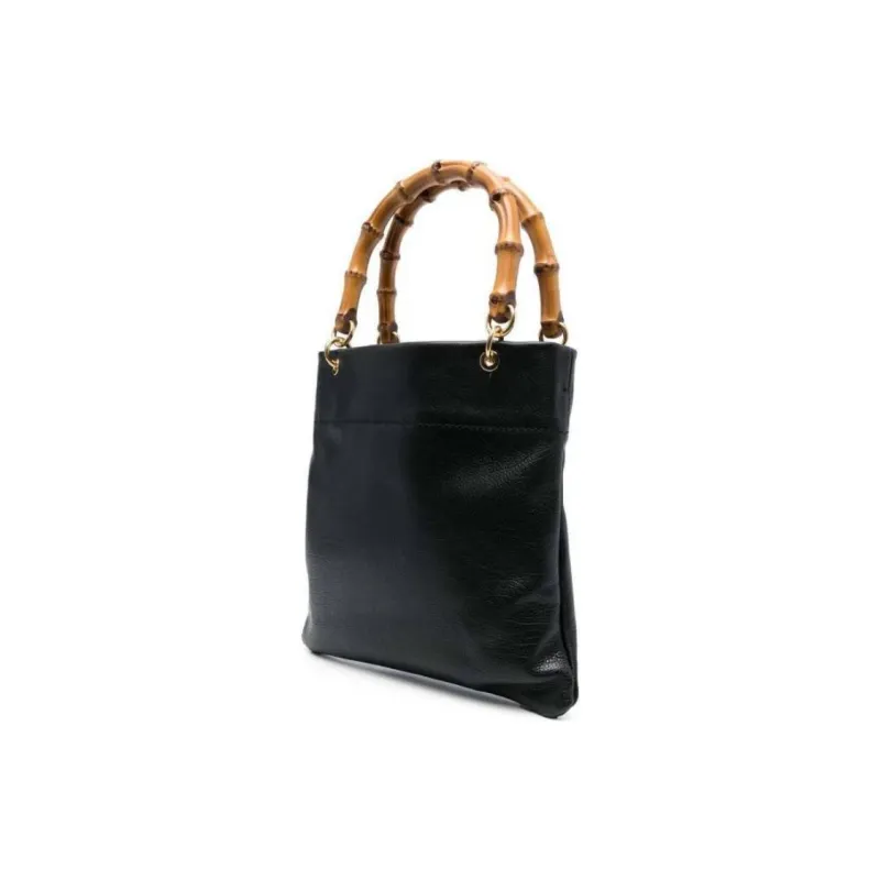JIL SANDER Calfskin Tote Bag Shopping Bag Shoulder Bag Crossbody Bag Handbag Small Size Women's Black-2