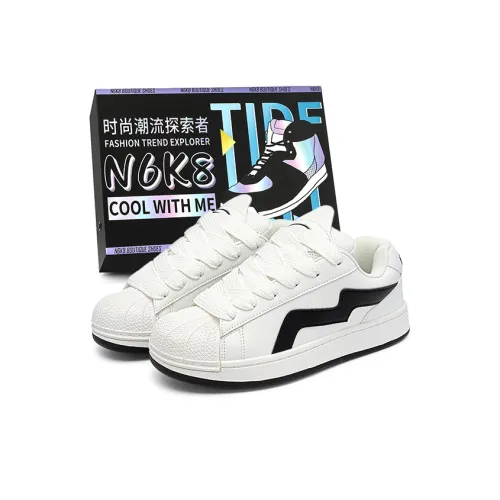 N6K8 Skateboard Shoes Unisex Low-Top Black