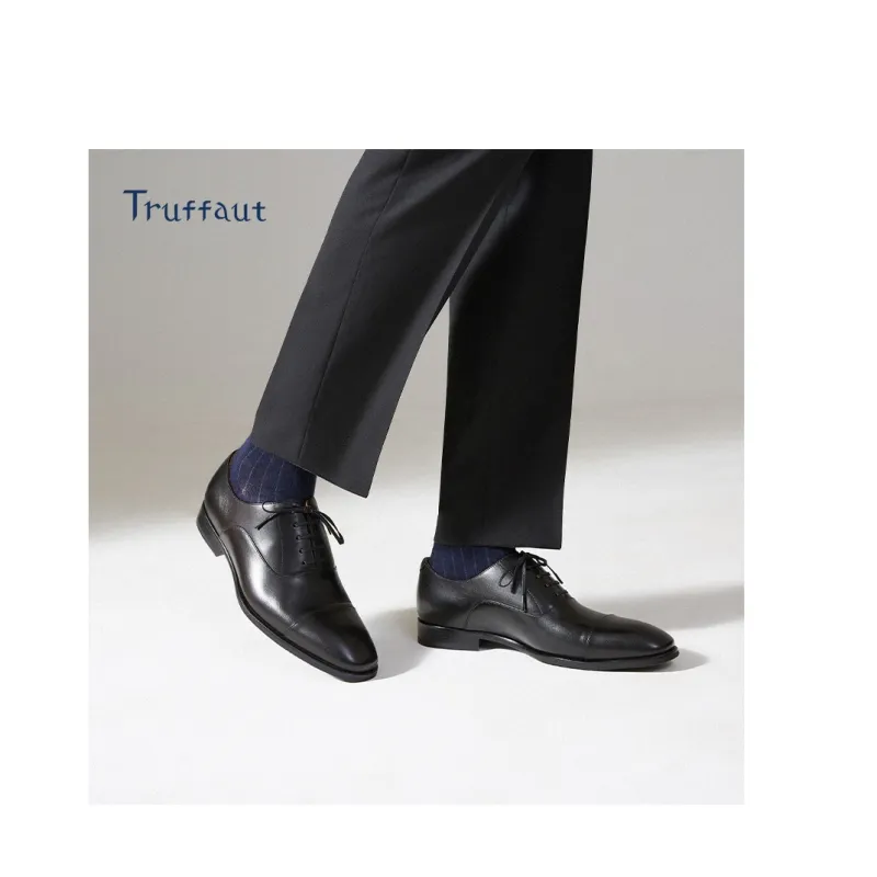 TRUFFAUT Refined And Elegant White Collar Oxford Shoes Dress Shoes Men's Black-5