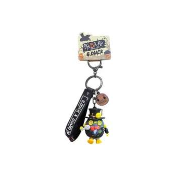 Baimao Eco Friendly PVC Metal Keychain Backpack Pendant Keychain Unisex