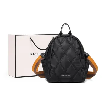 MAKEUP KITTEN Synthetic Leather Backpacks Backpack Regular Women's Apricot/Black/Khaki Apricot