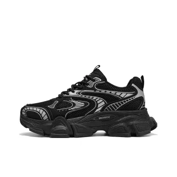 WARRIOR Chunky Sneakers Men Low Top Silver