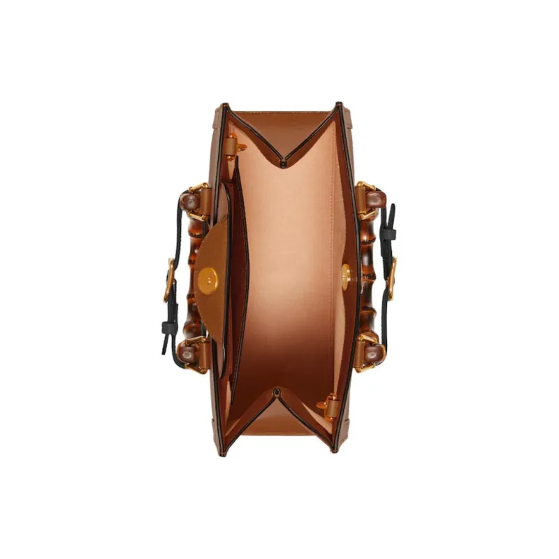 GUCCI Diana Copper Leather Shoulder Bag Crossbody Bag Handbag Small Size Women's Brown-8