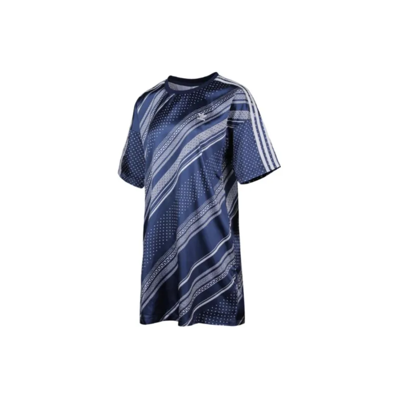 Adidas Originals TREFOIL DRESS Short Sleeved Dress Women's Blue-2