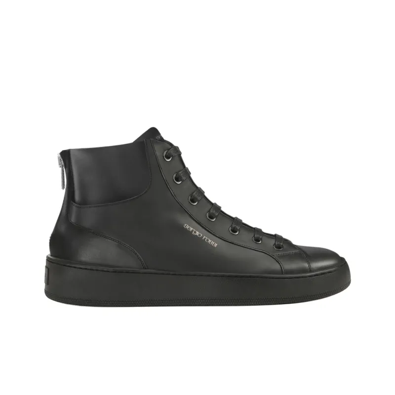 SERGIO ROSSI Sr1 Addict High-Top Skateboard Shoes Men Black-1