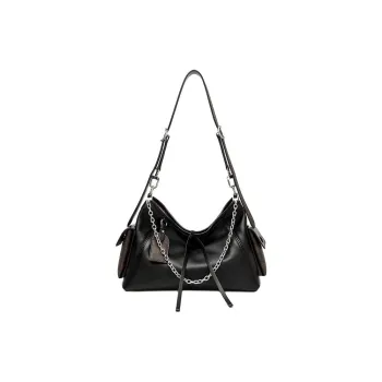 DAPHNE PU Shoulder Bag, Crossbody Bag Medium Size Women's Black