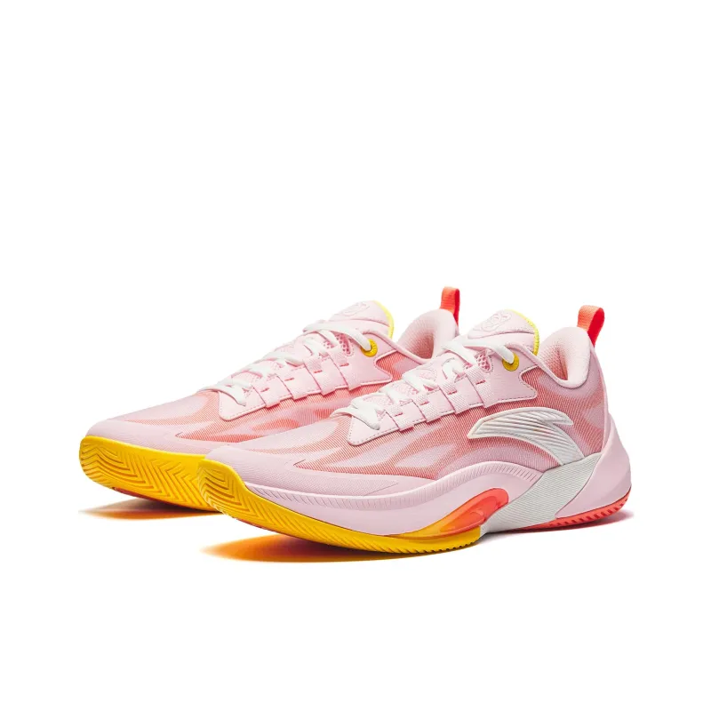 Anta Instantaneous 1 TD Honey Peach Cushioning, Wear Resistant Low Top Basketball Shoes Men's Pink-2
