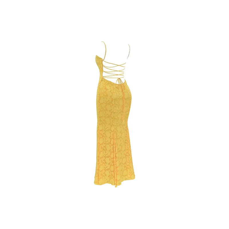 HOUSE OF CB Joan Slip Dresses Women's Apricot/Apricot-2