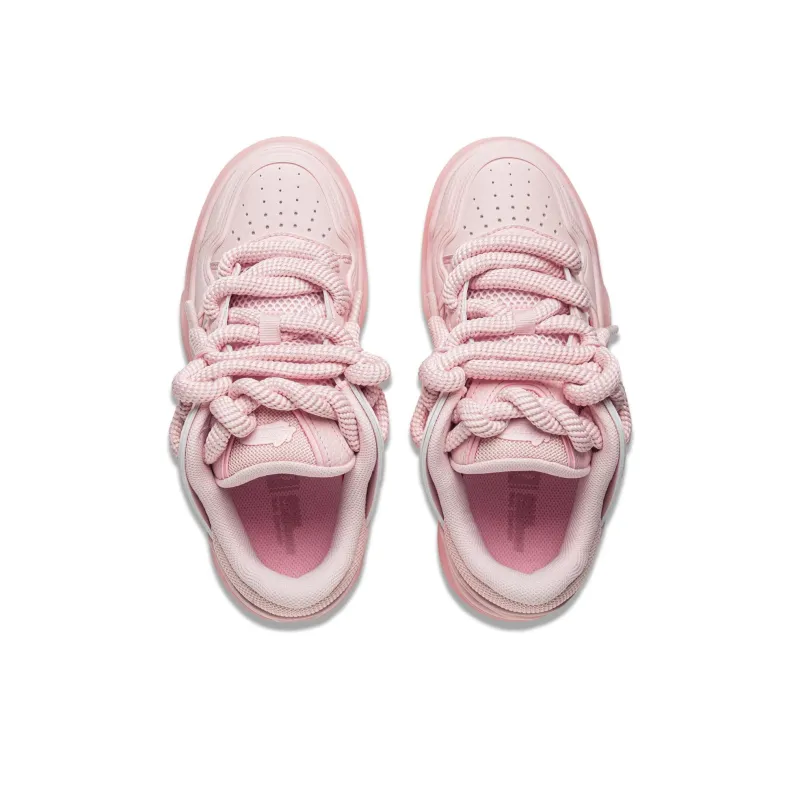 LiNing Zhi Cheng 2.0 Cushioning Breathable Height Increasing Low Top Skateboard Shoes Women's Pink-3