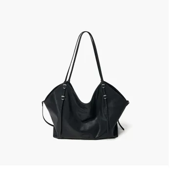 Simedin Cow Leather With Synthetic Leather Tote Bag, Shoulder Bag Women's Deep Black/Brown