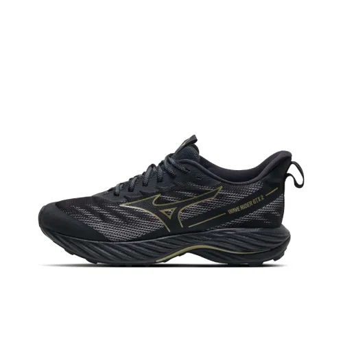 Mizuno Cushioned Wear-Resistant Breathable Slip-Resistant Low-Top Running Shoes Unisex Black Gold
