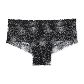 Victoria's Secret PINK Wink Cheeky Panty / Spiderweb Print Underpants Women's 1 Pack Black Spider Webs