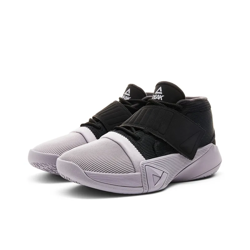 PEAK Basketball Shoes Men Mid Top Black Carbon Gray-2