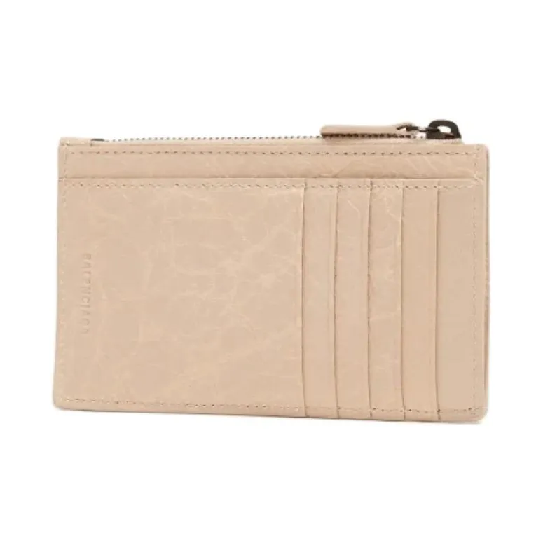 Balenciaga Arena Storico Lambskin Card Holder Women's Beige-1