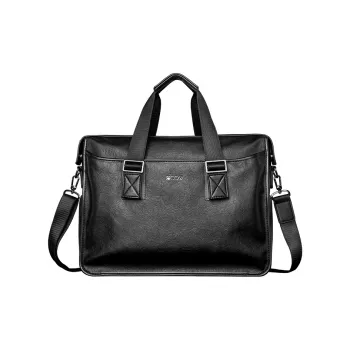 COW Synthetic Leather Briefcases Handbags Large Size Men Black