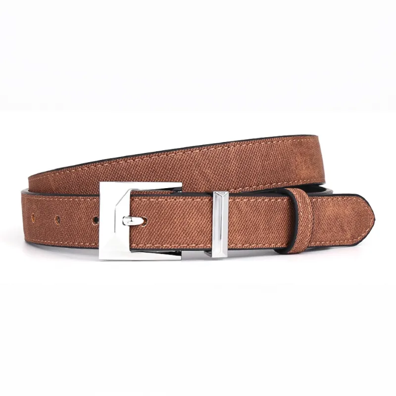 PISHUSHU Cow Leather Leather Belts Women's Black Brown Light Blue Width  2.5cm-1