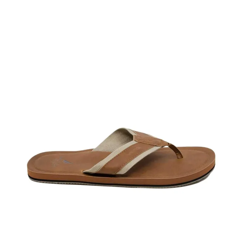 NAUTICA Odor-Resistant Antibacterial Flip Flops Unisex Military Brown-1
