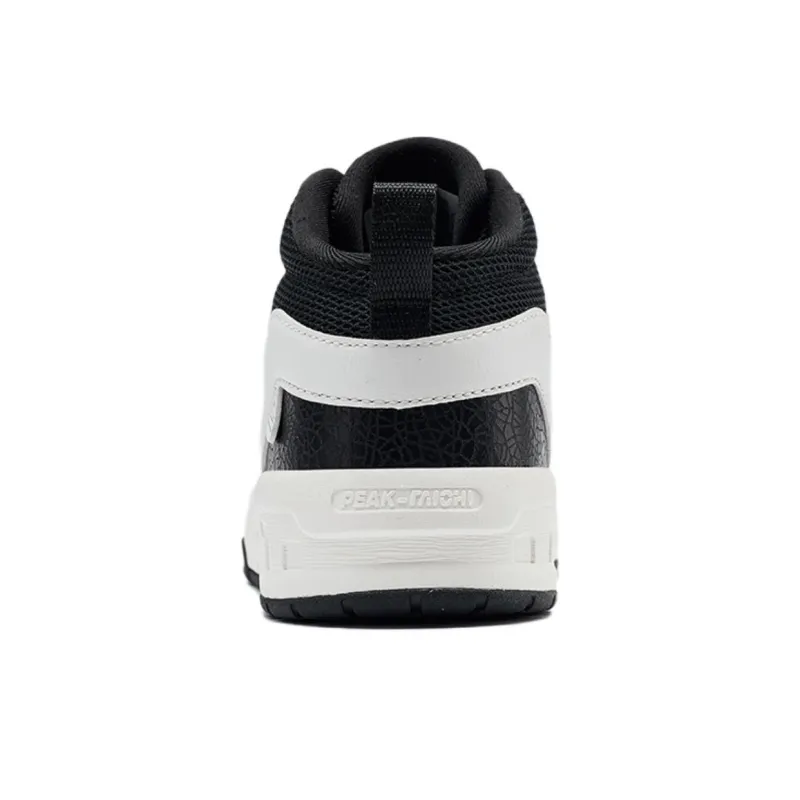 PEAK Classic Heritage Wear Resistant Slip Resistant Mid Top Skateboard Shoes Women's White Black-3