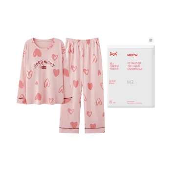 MIIOW Pajama Set Women's Pink Heart