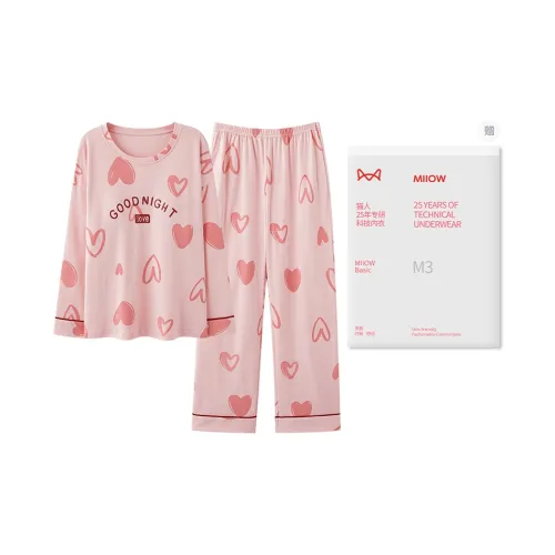 MIIOW Pajama Set Women's Pink Heart
