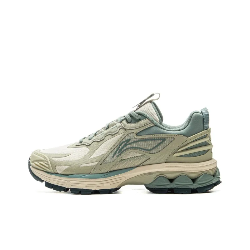 LiNing Fuyao 2.0 Trail Anti Slip Wear Resistant Low Top Casual Running Shoes Women's Green Beige-0