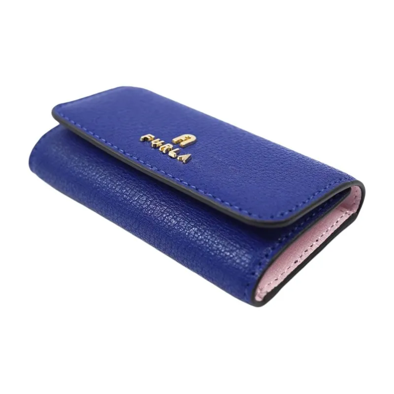 Furla Leather Wallet Key Pouch Small Size Women's Blue-3