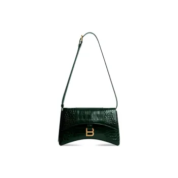 Balenciaga Downtown Crocodile-Embossed Calfskin Handbag Shoulder Bag Crossbody Bag Extra Small Women's Green