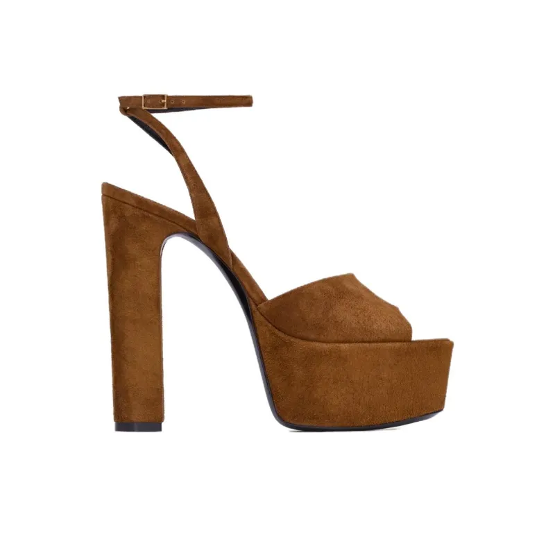 SAINT LAURENT Jodie Platform Sandals Brown Women's-1