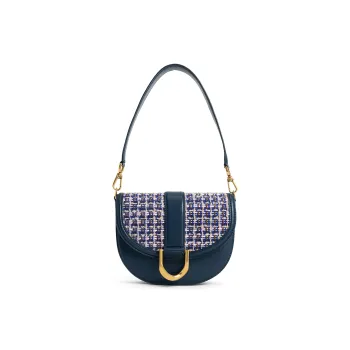 CHARLES&KEITH Polyurethane Bonded Synthetic Leather Handbag Regular Women's Navy Blue