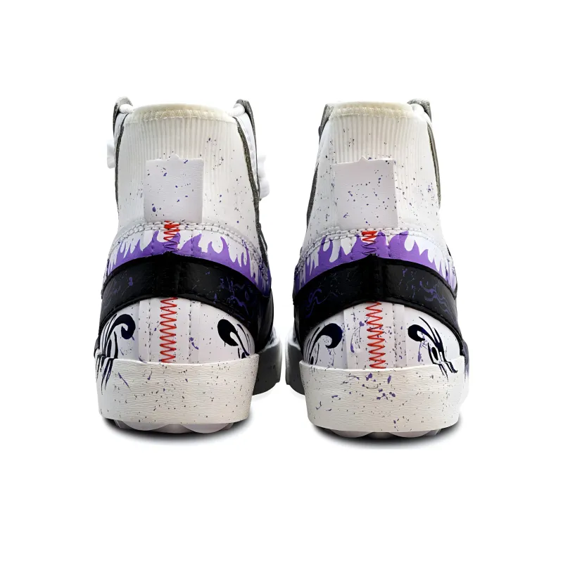 Nike Blazer '77 Jumbo Anti Slip Wear Resistant Mid Top Skateboard Shoes Unisex Black White Purple-3