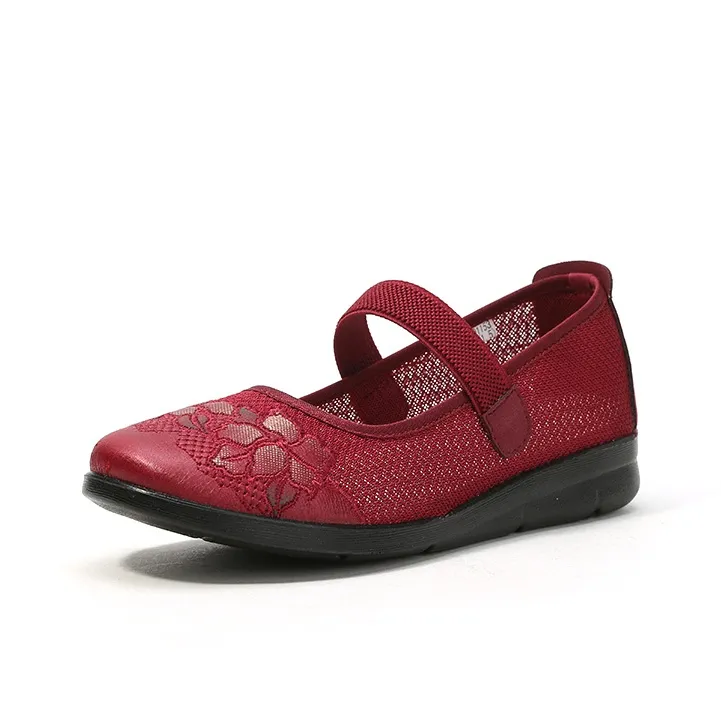 Old Meihua Casual Single Shoes Women's Red-1