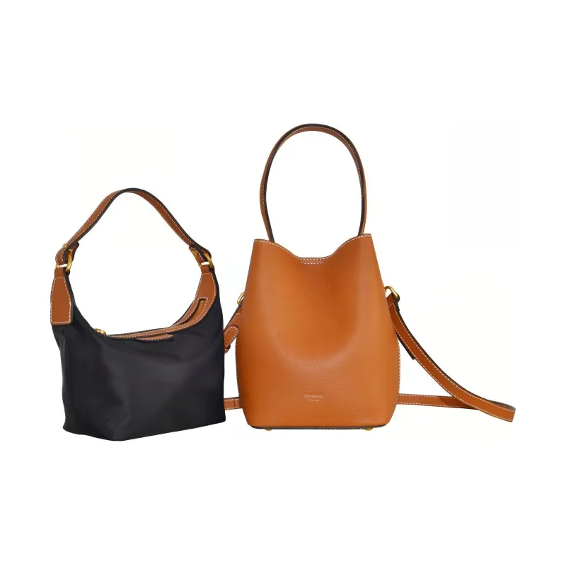 CAVANA Calfskin Boston Bucket Bag Shoulder Bag Crossbody Bag Handbag Women's Brown-2