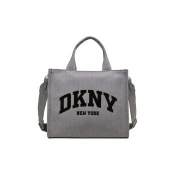 DKNY 100% Cotton Tote Bag Shopping Bag Shoulder Bag Crossbody Bag Handbag Medium Size Women's Gray