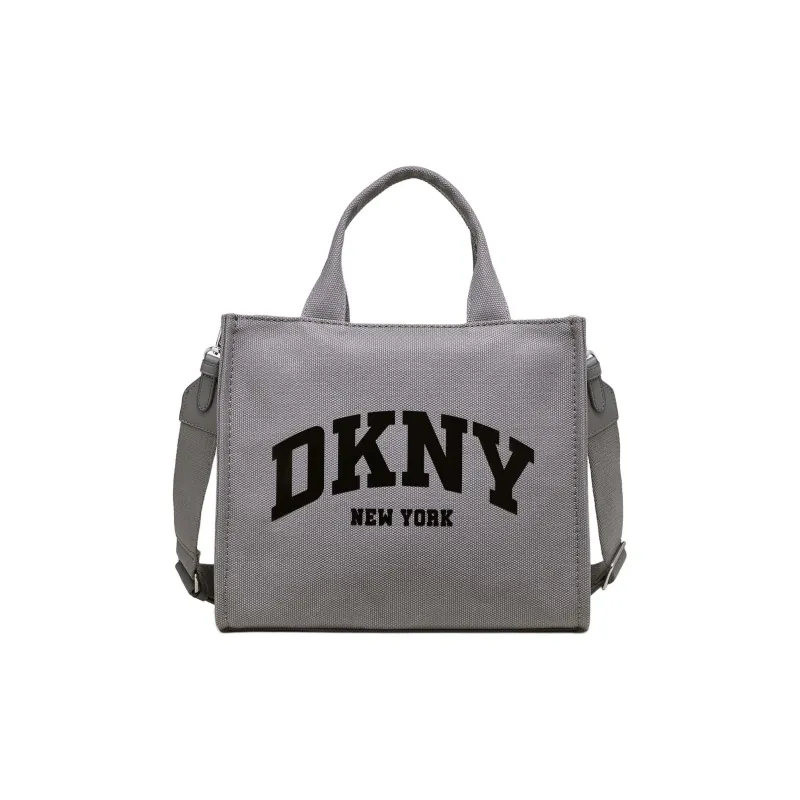 DKNY 100% Cotton Tote Bag Shopping Bag Shoulder Bag Crossbody Bag Handbag Medium Size Women's Gray-0