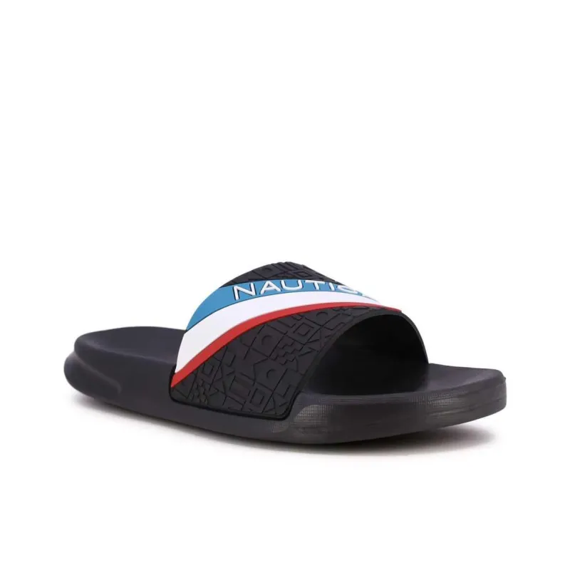 NAUTICA Slip-Resistant Slide Slippers Unisex Black-1