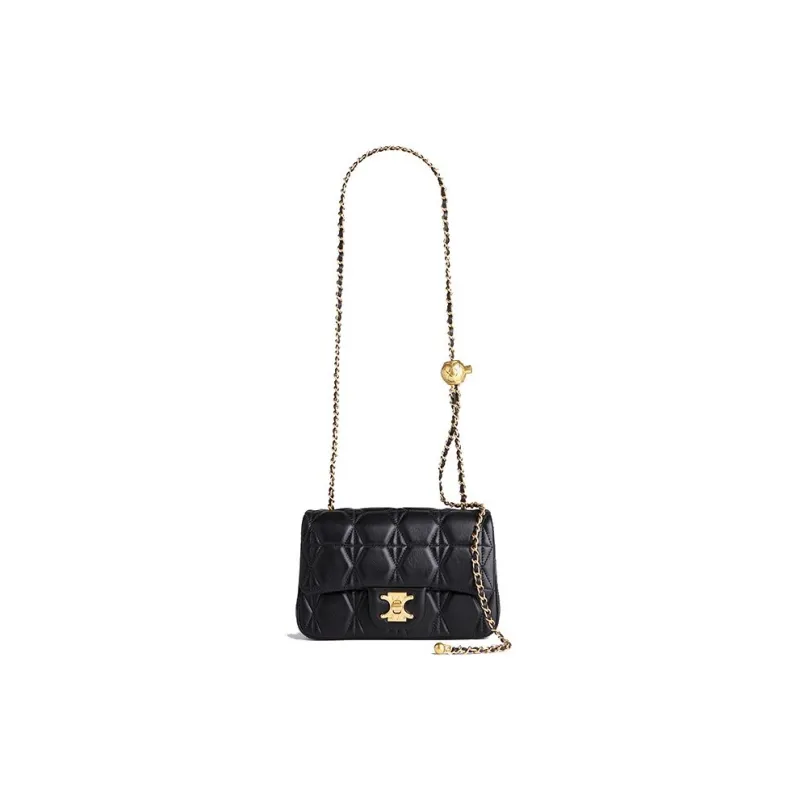 Clannad Sheepskin Crossbody Bags Shoulder Bags Small Size Women's Black-4
