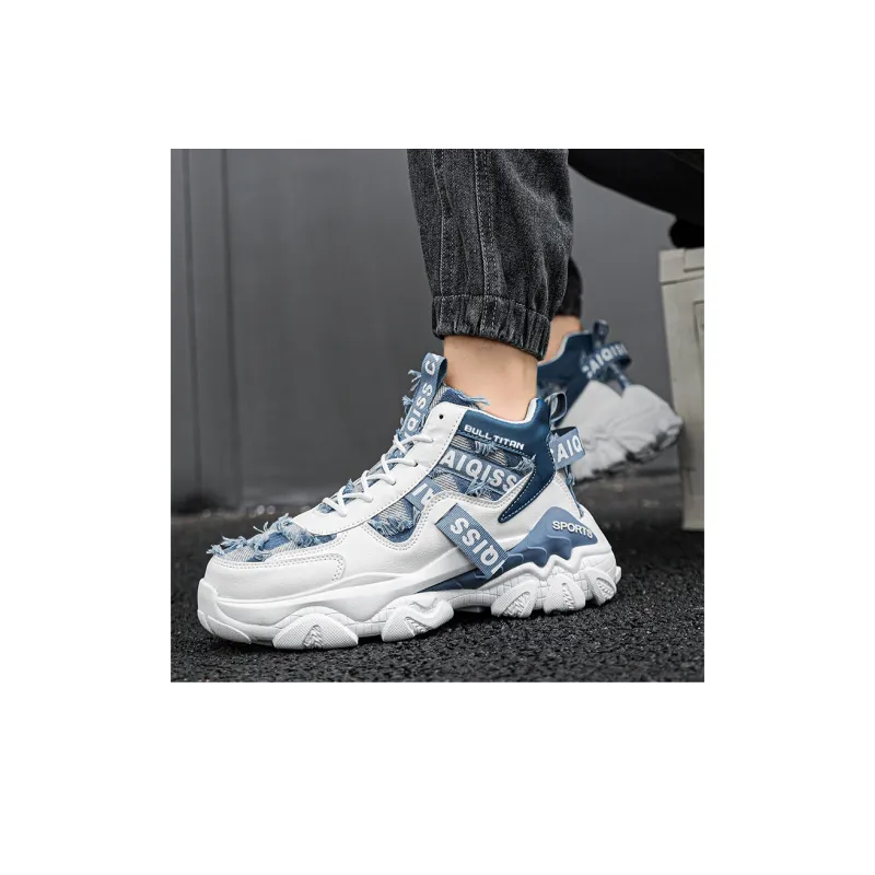 GONG NIU JU REN Anti-Slip Wear-Resistant High-Top Chunky Sneakers Unisex-5