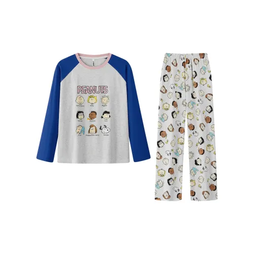 Gongdie x SNOOPY/ Pajama Set Women's Gray