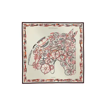HERMES Mulberry Silk Silk Scarves Women's Cream