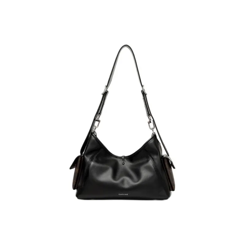 DAPHNE PU Shoulder Bag, Crossbody Bag Medium Size Women's Black-2