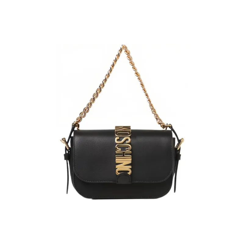 MOSCHINO Calfskin Crossbody Bag Shoulder Bag Women's Black-2