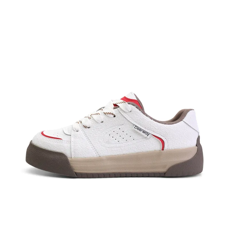 DEERWAY Cushioning Coverage Height Increasing Wear-Resistant Lightweight Breathable Low-Top Skateboard Shoes Women's-6